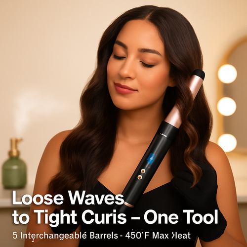 5-in-1 Curling Wand with 4 Barrels & Brush